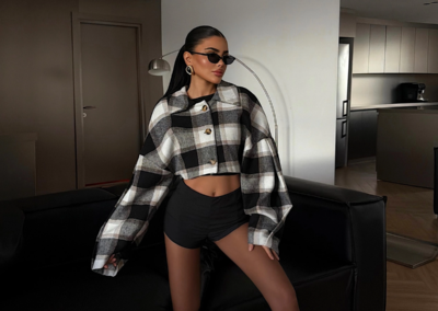 Oversize jakna/košulja Check